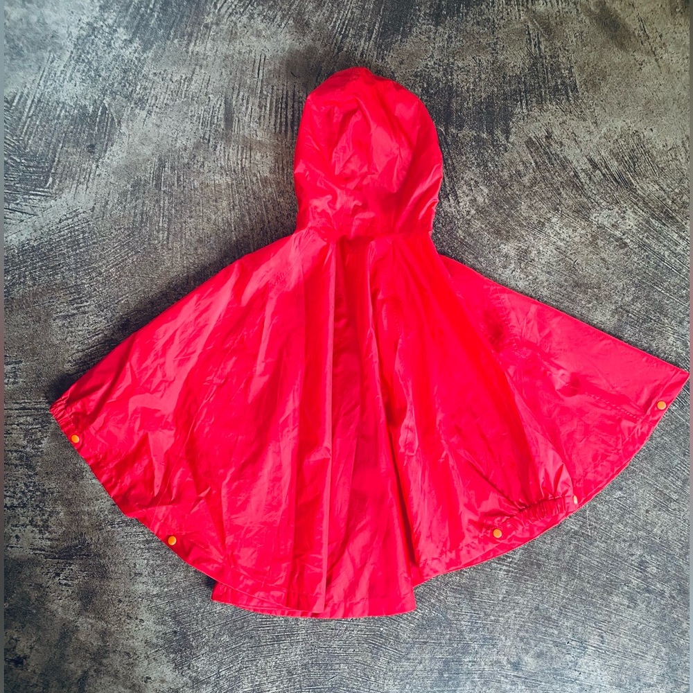 Kids Red Rain Poncho - Picture 2 of 3